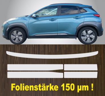 Lackschutzfolien-Komplett-Set für  Ladekante und Türeinstiege Einstiegsleisten für Hyundai Kona 2020 - 2023
